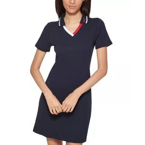 Tommy Hilfiger 100% Cotton Navy Johnny-Collar Polo Dress